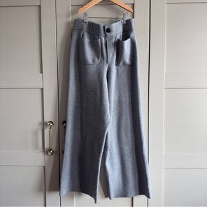 The Colette Sweater Knit Crop Wide-Leg Pants by Maeve Cozy Wide Leg High Rise